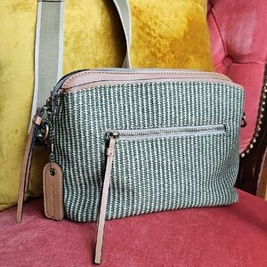 Denver Hayes Olive and Brown Crossbody Bag